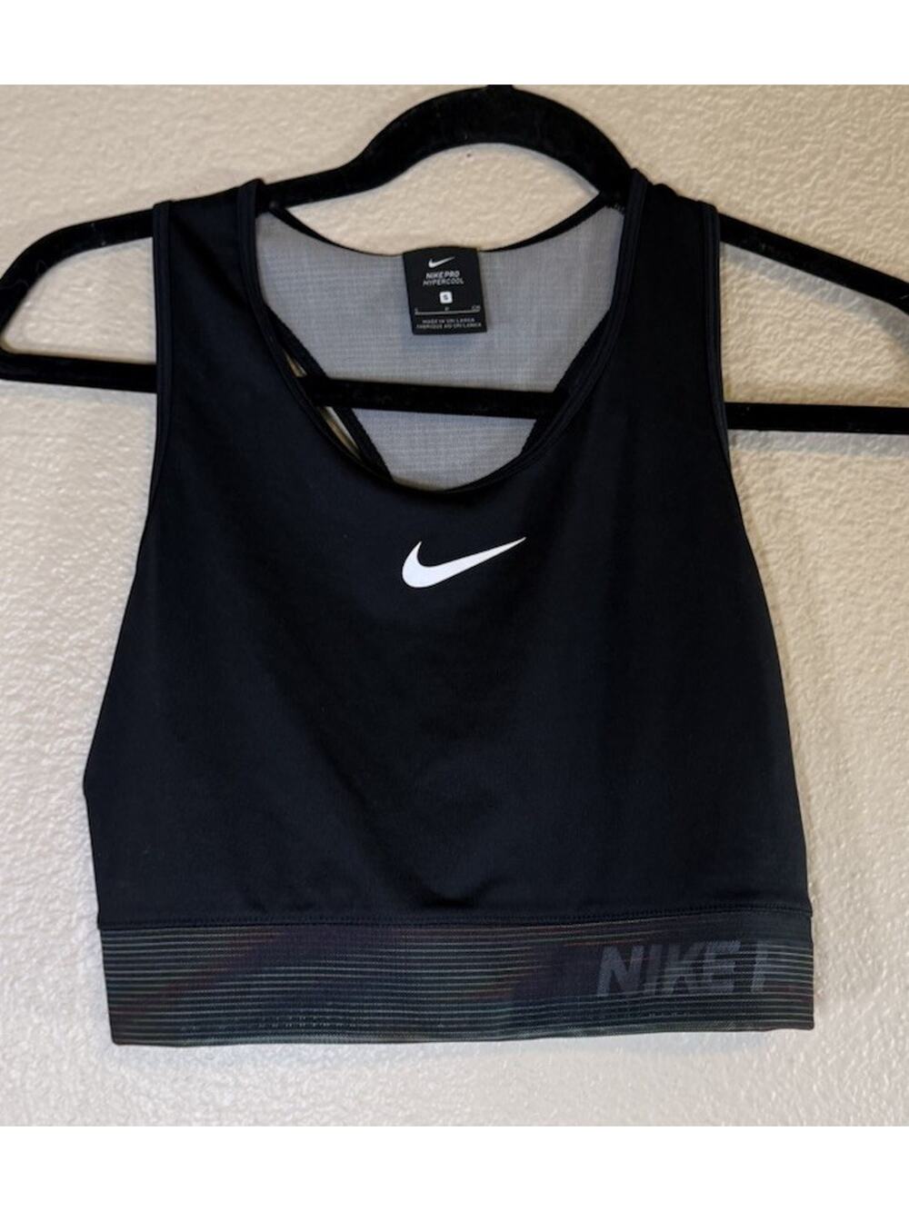 Nike Pro Size S Hypercool Womens Training Tank Black Sheer Athletic Sports